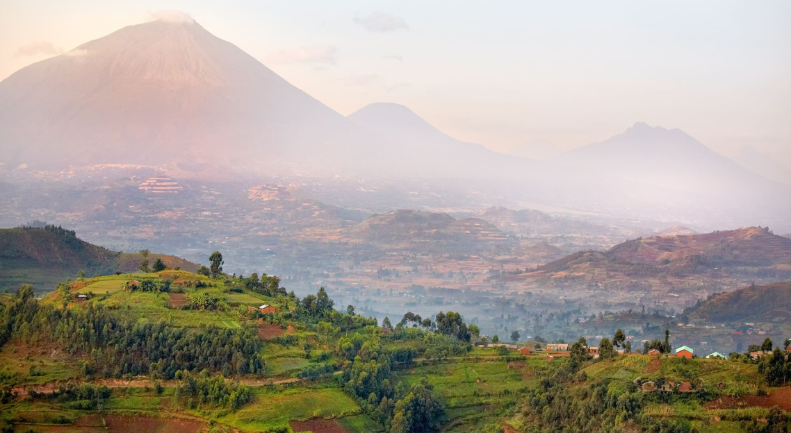 Mgahinga Gorilla National Park landscape for gorilla trekking in Uganda